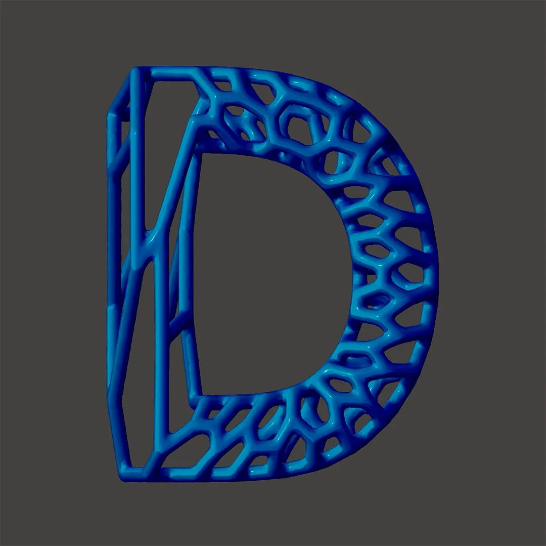 3D Typeset for 3D Printing - "D"