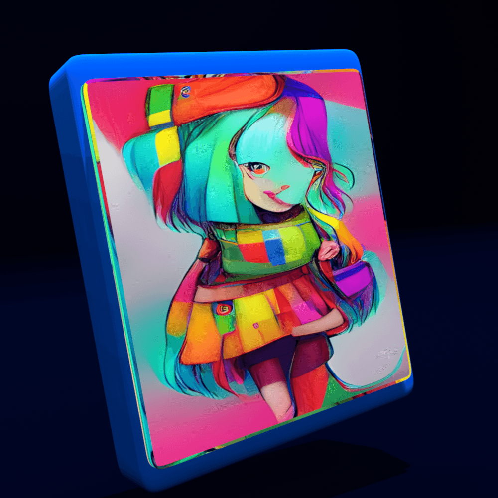 Kglitch colourful girl 3D