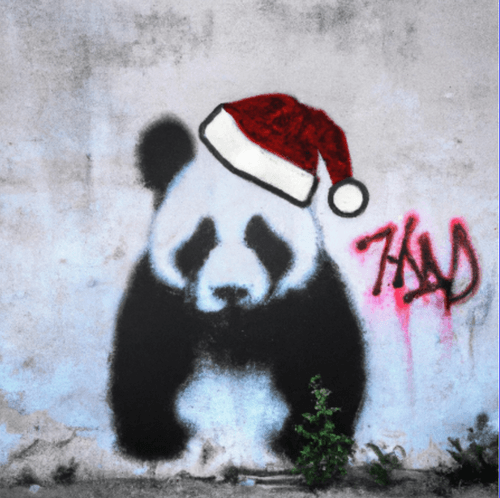 Panda in xmas hat