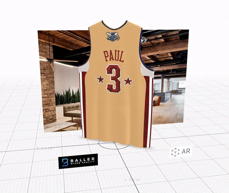 #1 of 20) BallerMR-Jersey_CP-8.1: 3D-AR 2010 Western Conf All-Star Jersey #3 Autographed by future NBA Hall-of-Famer, CHRIS PAUL