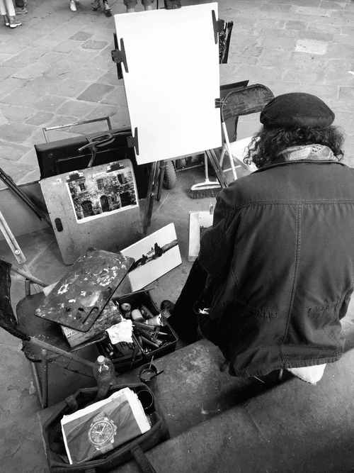 "Artist At Work."