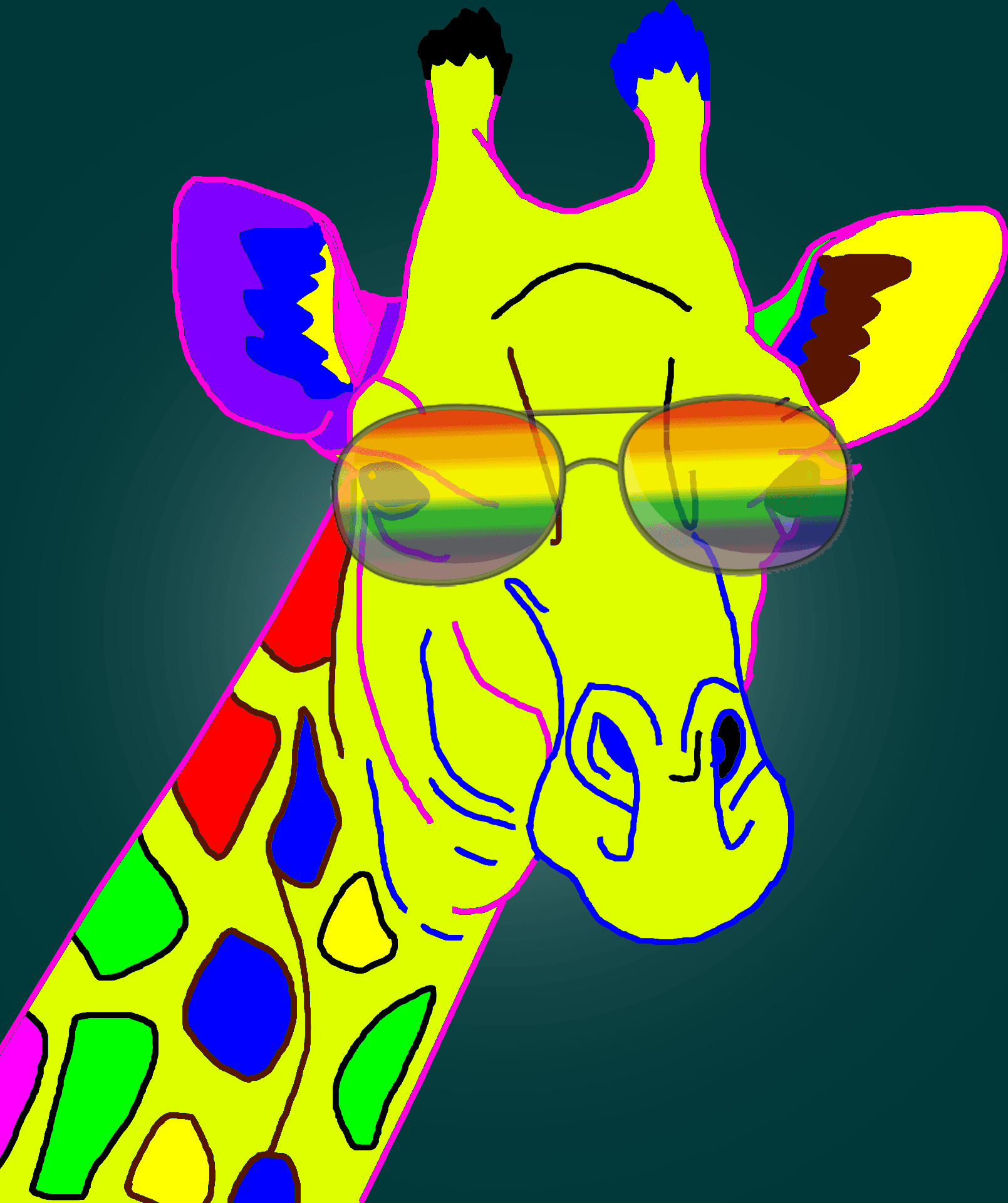 Giraffe with nose ring 1 Colored Giraffes Collection OpenSea