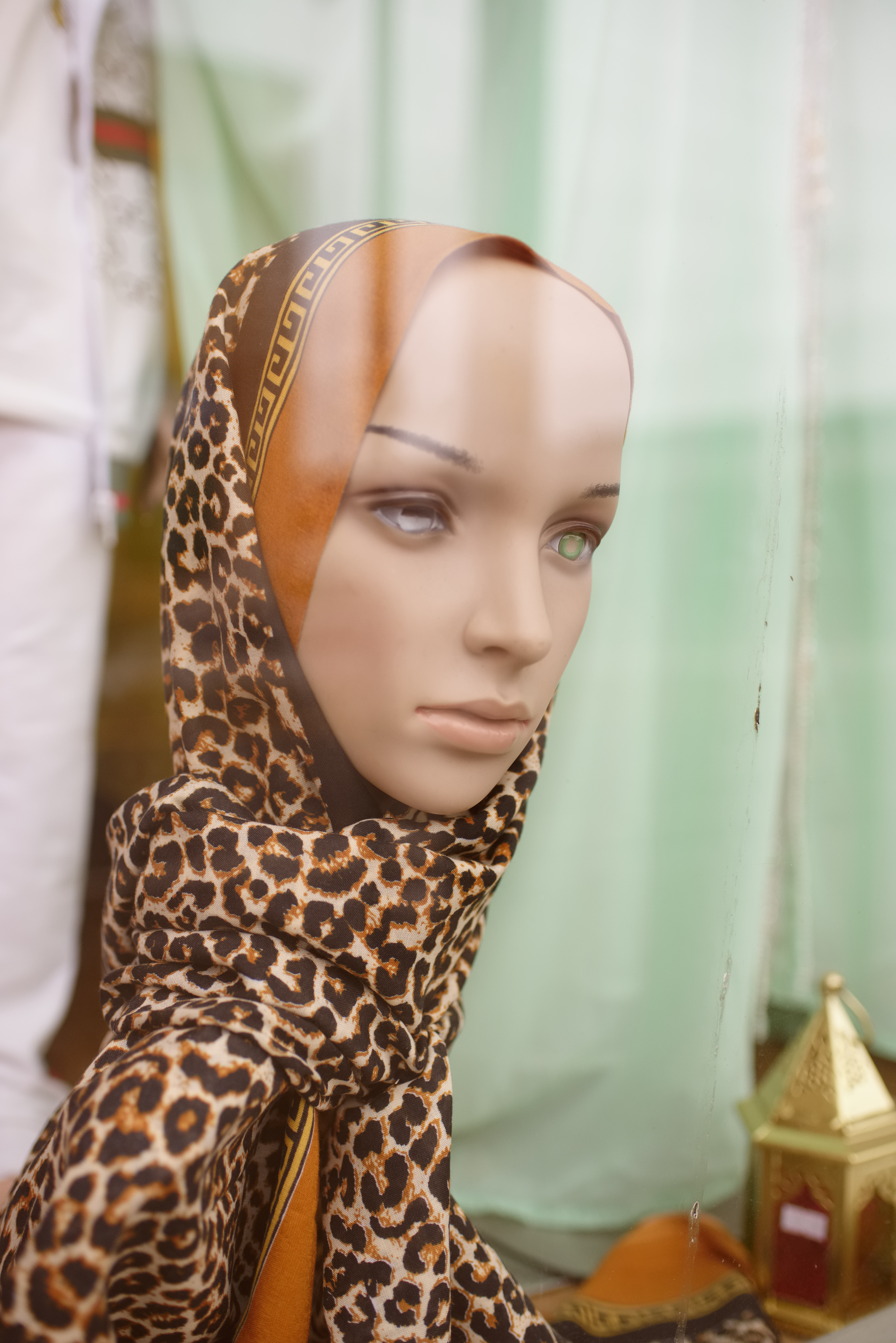 Mannequin wearing a leopard hijab