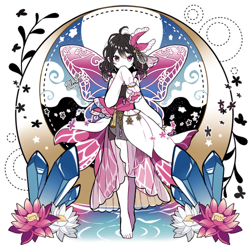 Butterfly and Water Lilies