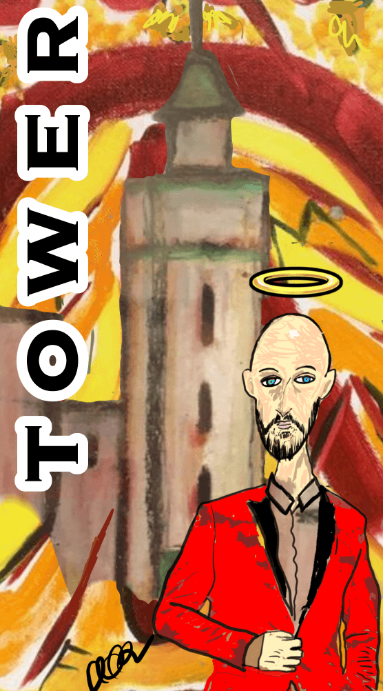 Tower - Major Arcana #17 of the Vagobond Bald Jesus Tarot