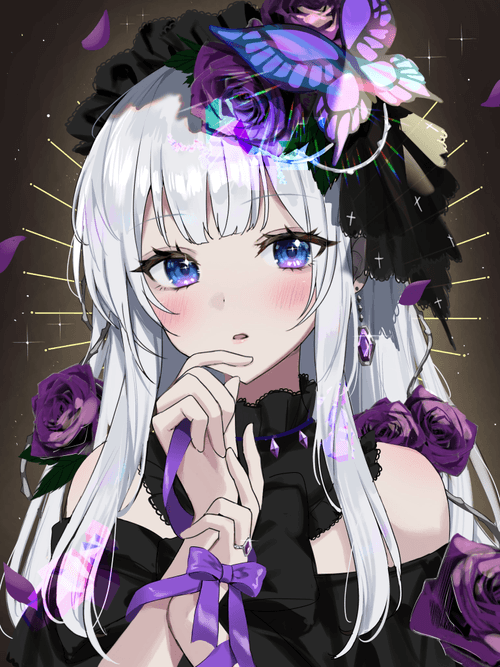 elegant girl with flowers