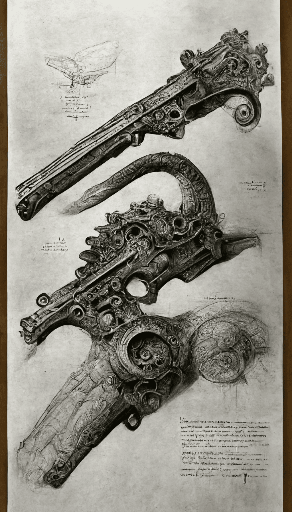 Leonard Da Vinci's - King Francis I: Château de Rambouillet - Royal Guard Weapons Handle Sketch