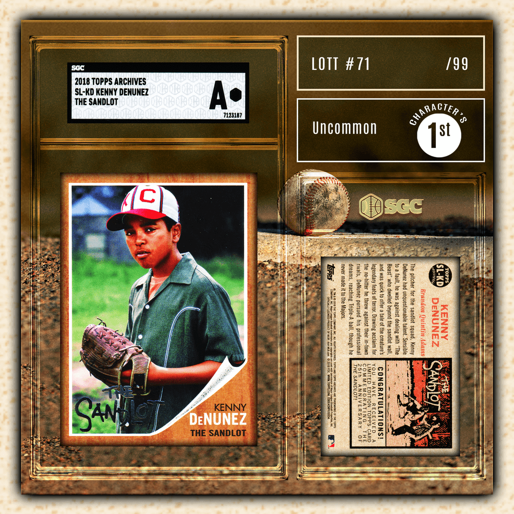 Kenny DeNunez - (2018 Topps Archives - The Sandlot SGC A) - Ledger of Things | OpenSea