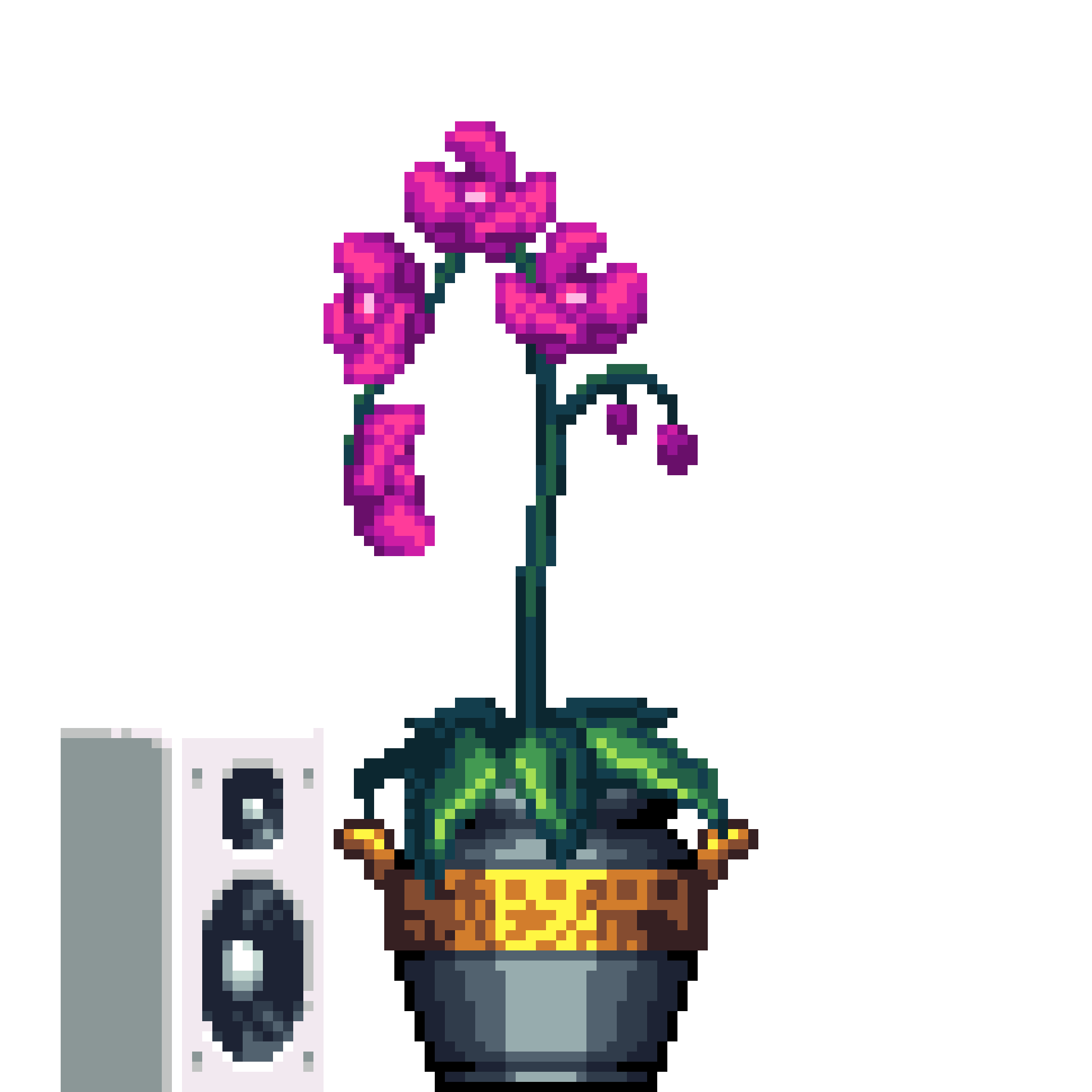 Purple Orchid in Greek Vase pot with Speaker