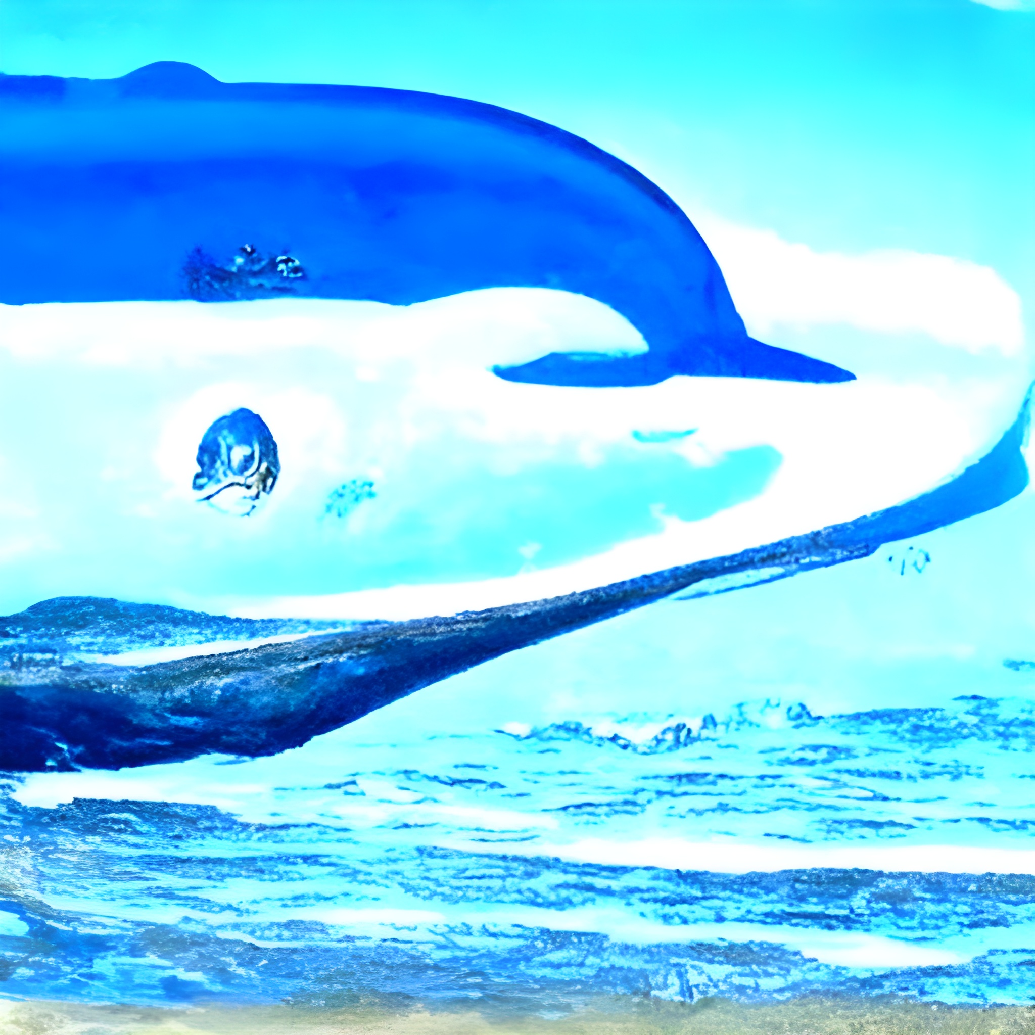 10030 a blu whale in the sea