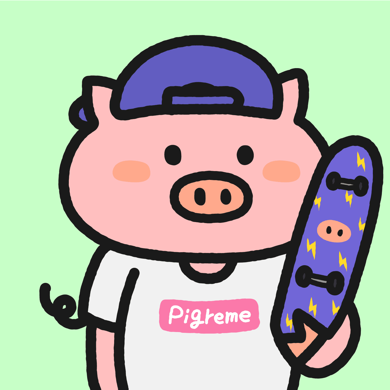 Cute Pig #19 Skater