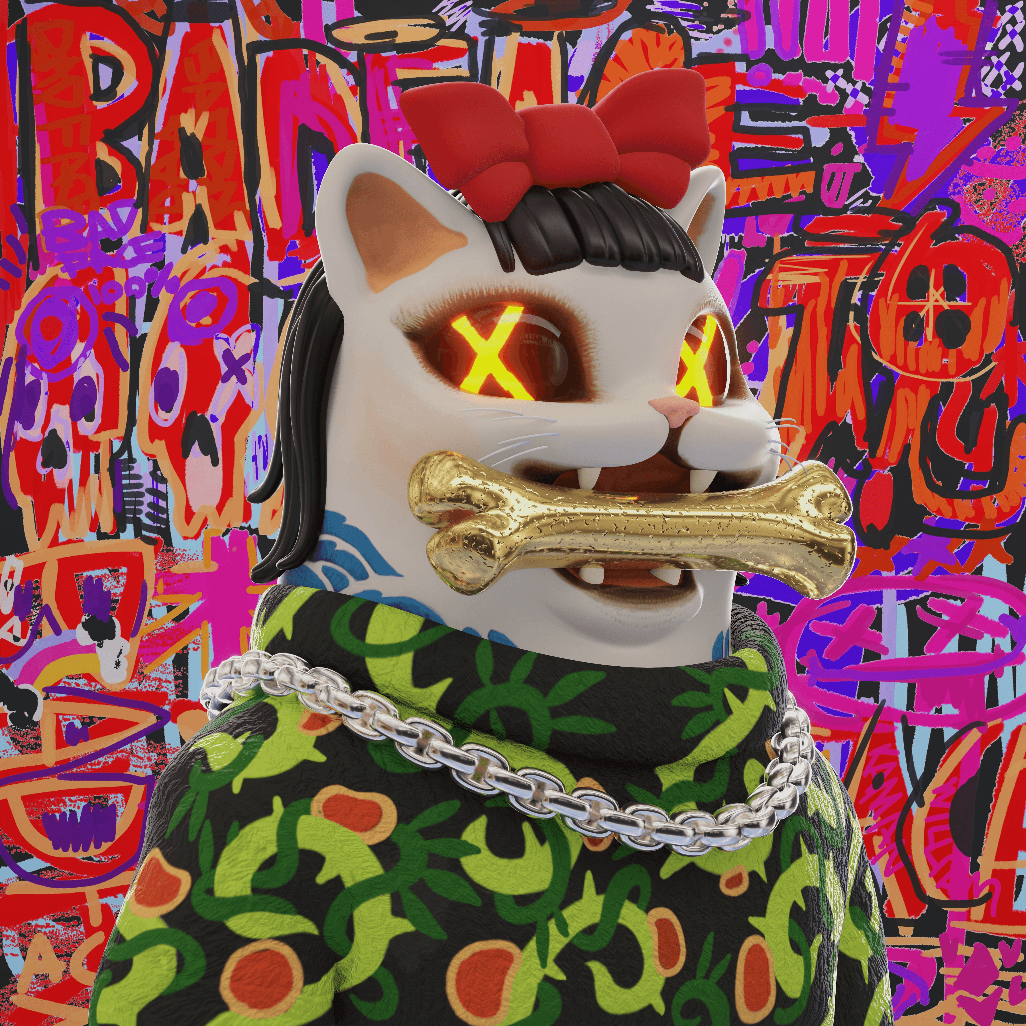 Bad Face Plastic Cats #1116
