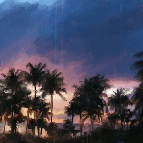 黄昏、旅先にて。