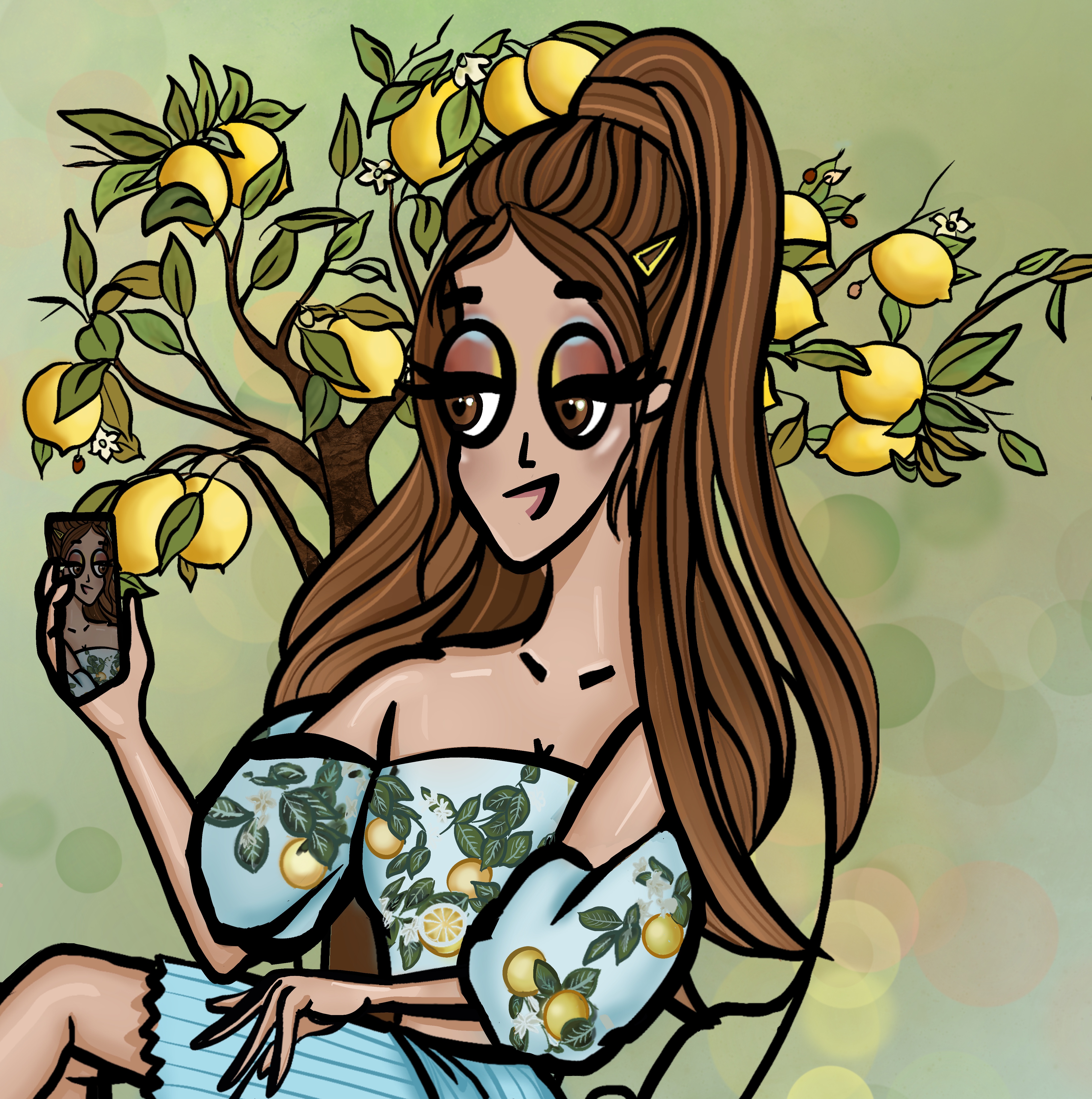 Audrey O. Selfie in Lemon Garden