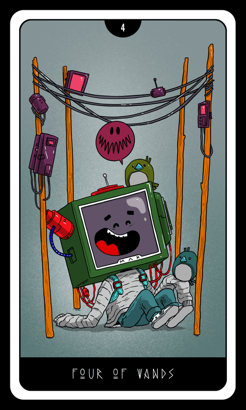 Rosko Sees the Future: Four of Wands - Color Variant 04