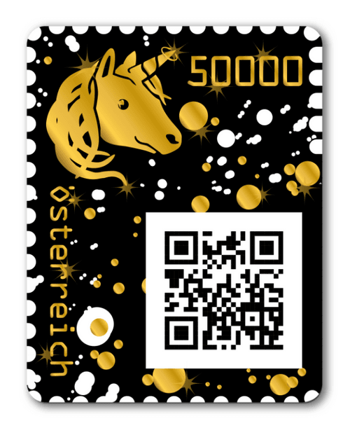 Crypto stamp Golden Unicorn 6xx4g