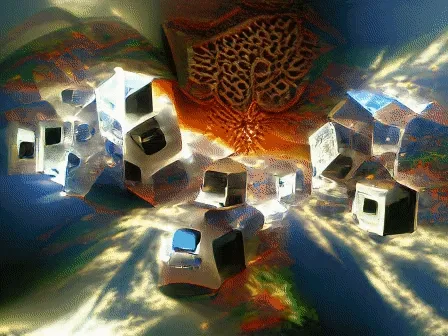 Blissed Out on Echo Cubes under the Fractal Sun (Motion MP4 NFT including original ambient score)