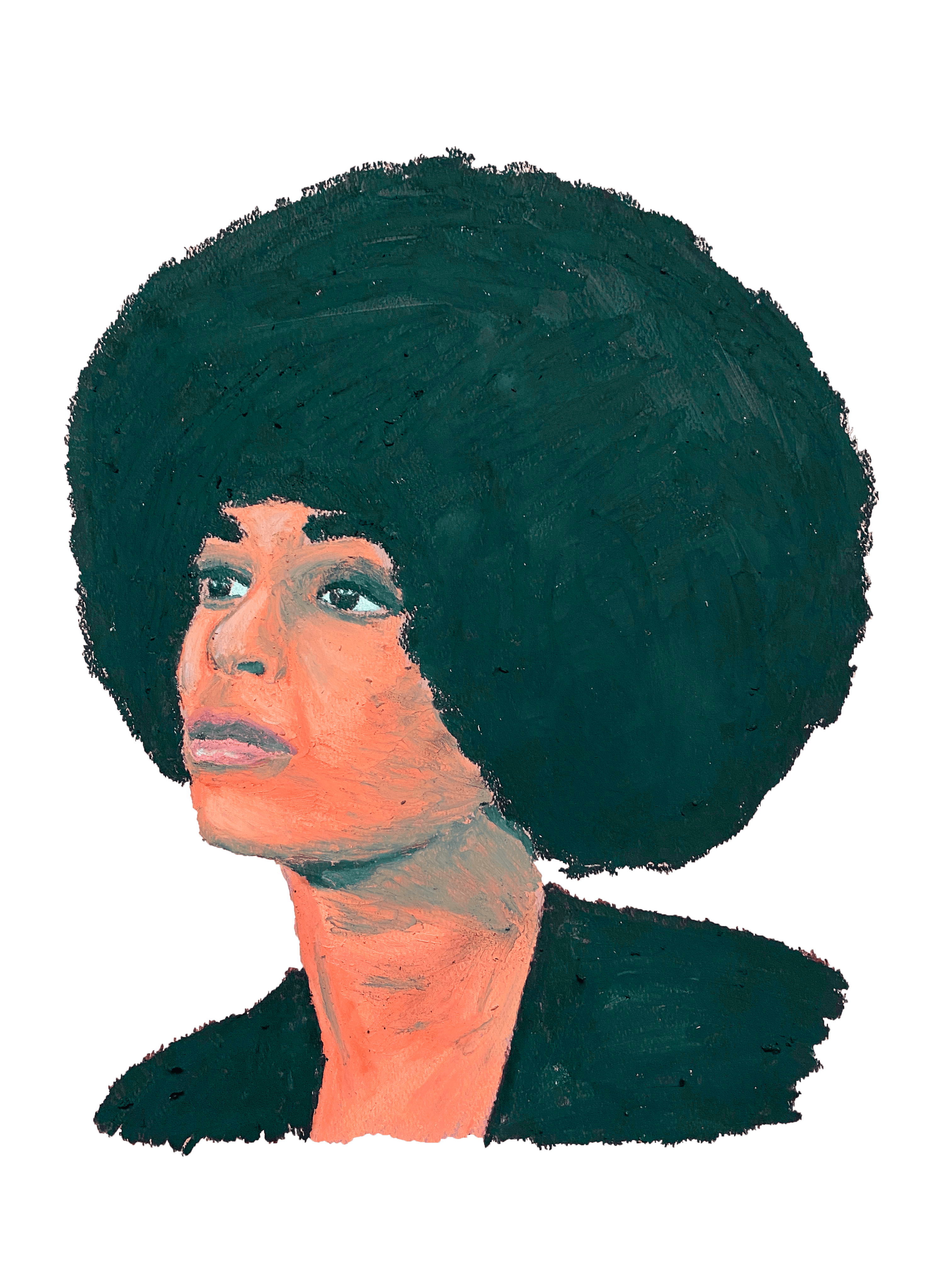 'Angela Davis' Oil Pastel