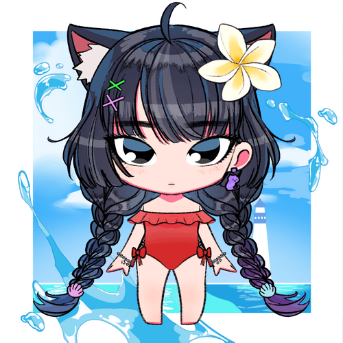 『Colorful in the beach』Chibi stamp