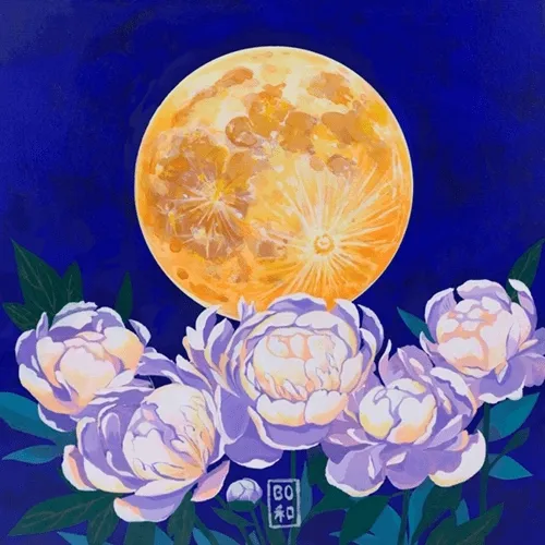 [3/5] The moon and peonies