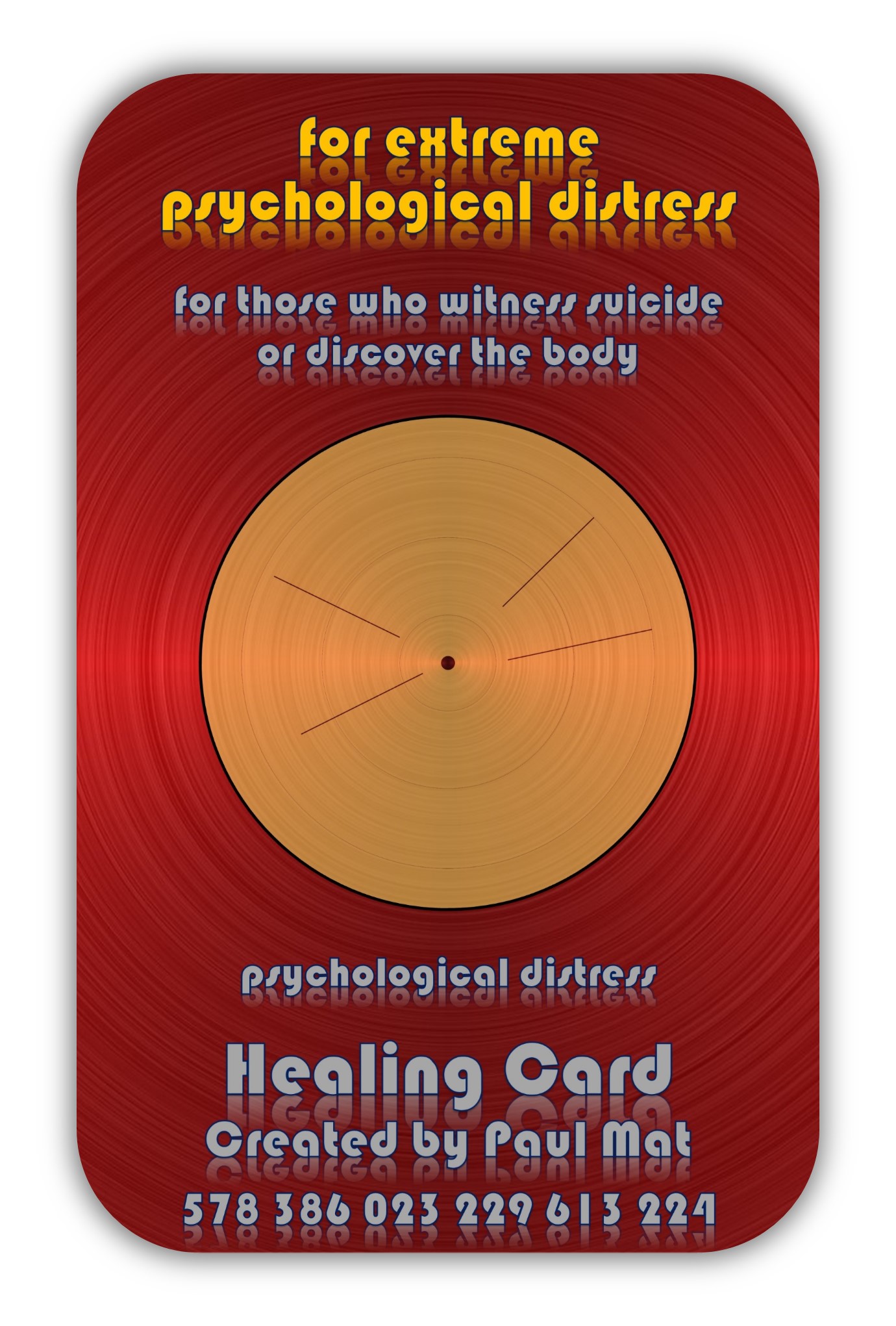 Healing Number Card with radionics barcode #224