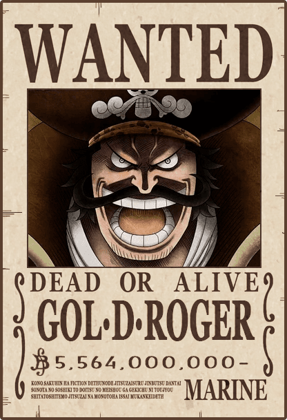 Gol D. Roger - One Piece Wanted #1 - One Piece Posters - (Wanted/Marine)