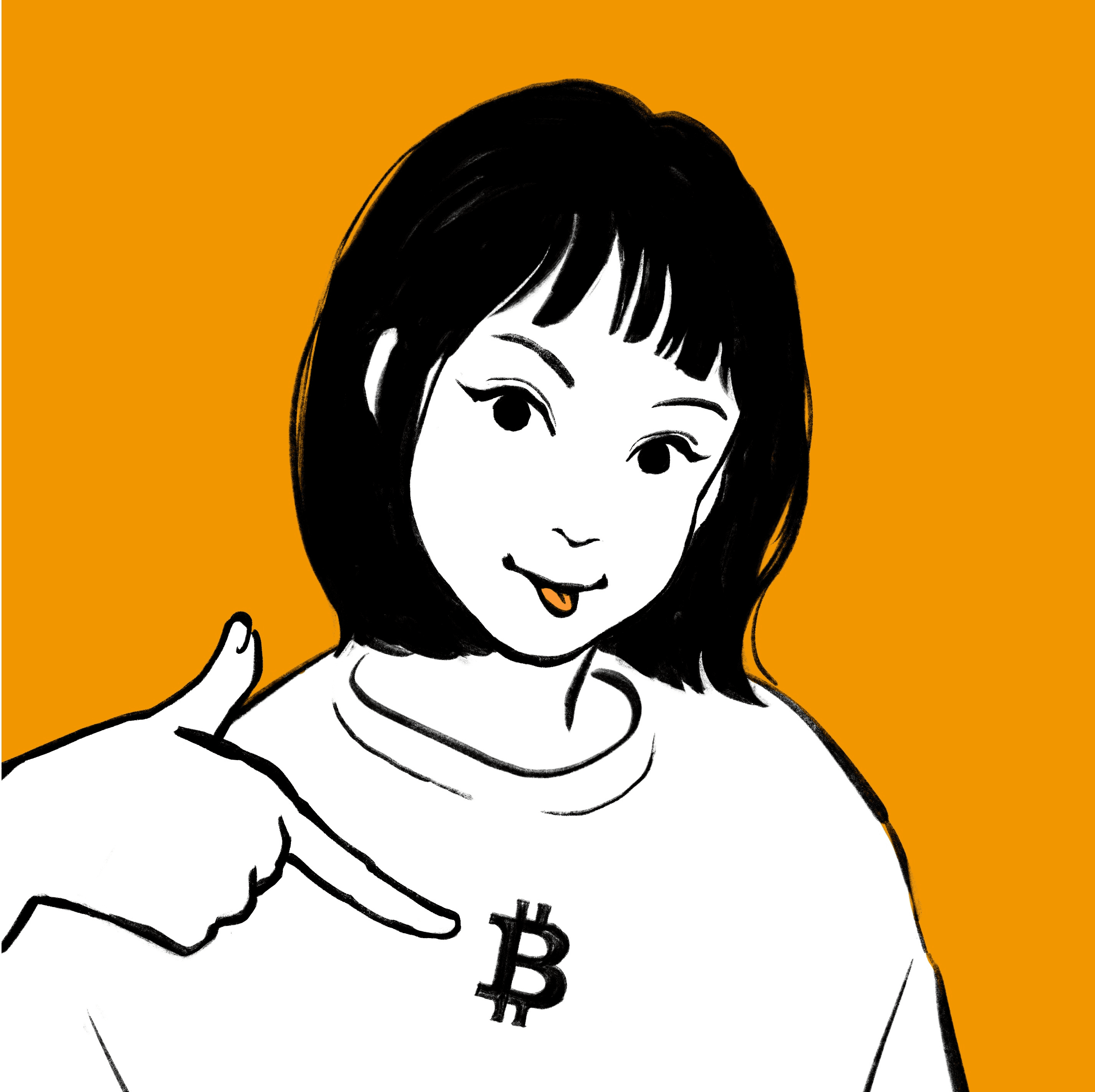 Crypto Girl #0002 Bitcoin Icon