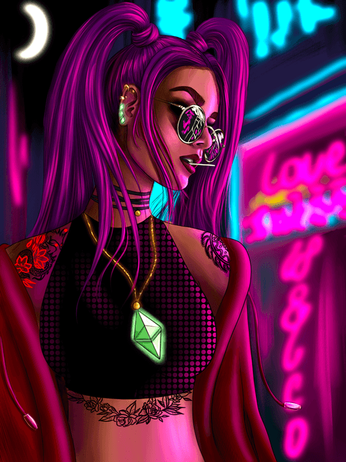 Neon night city