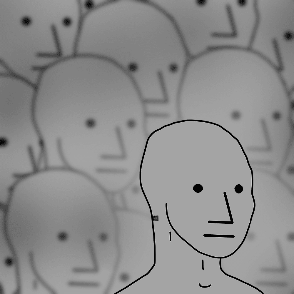 Digital artwork of wojak