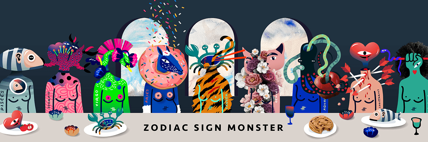 Zodiac sign animal monster