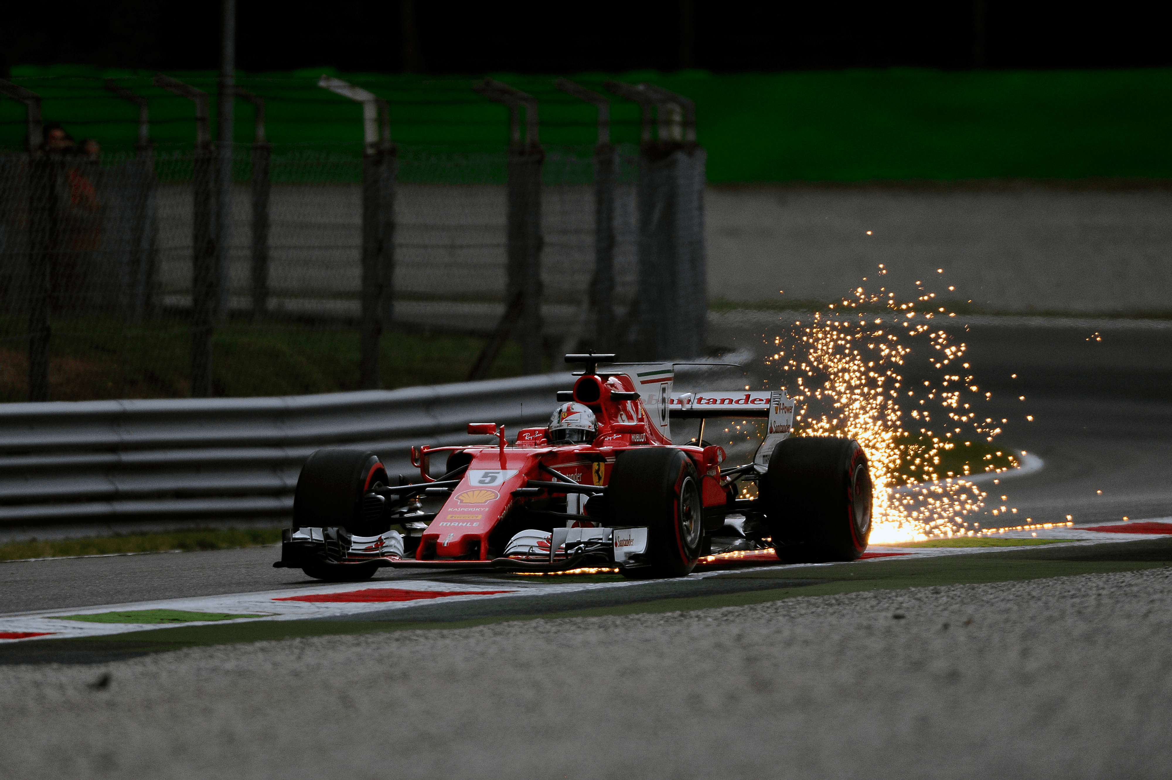 Sebastian Vettel Sparks in Monza