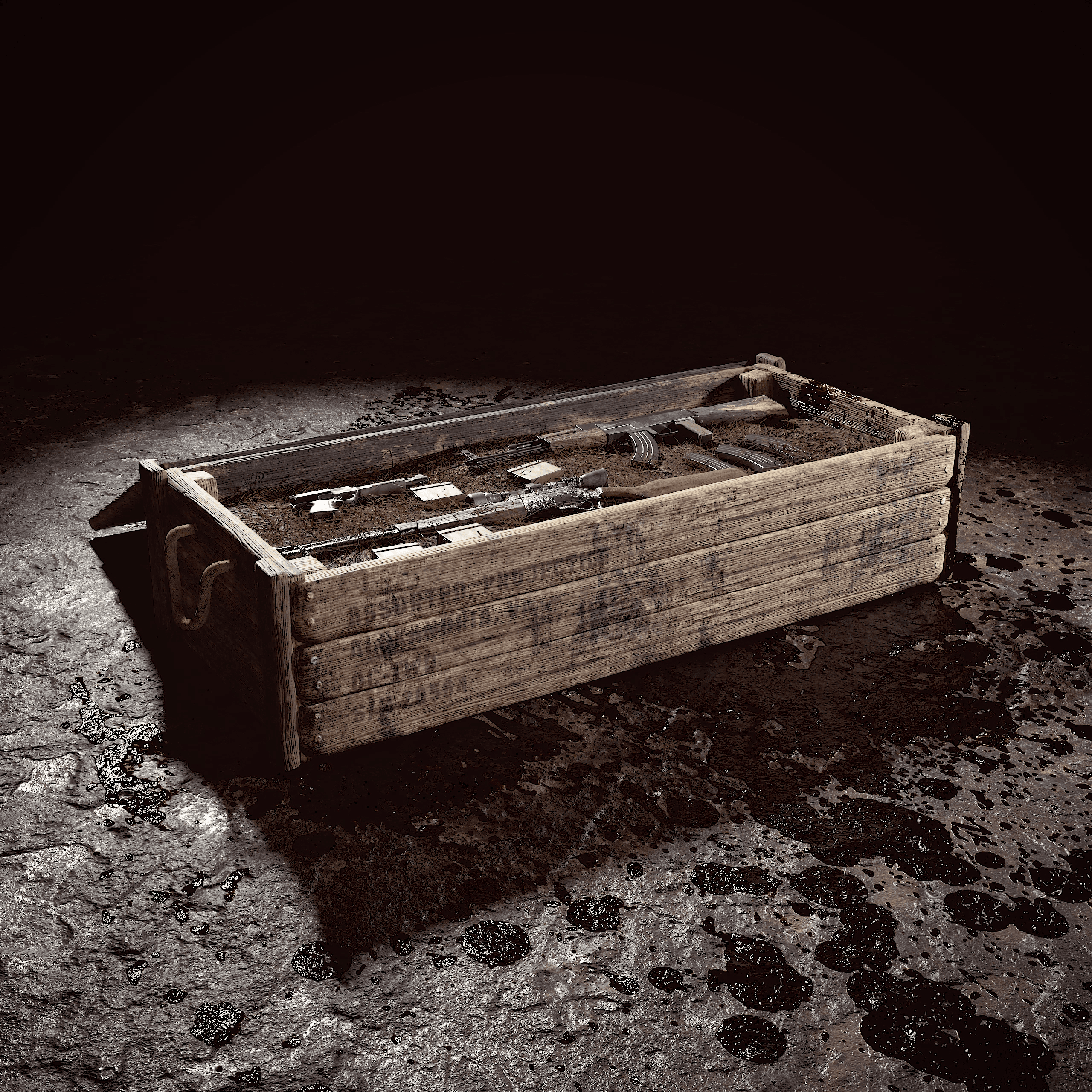 Wood Crate with Weapons