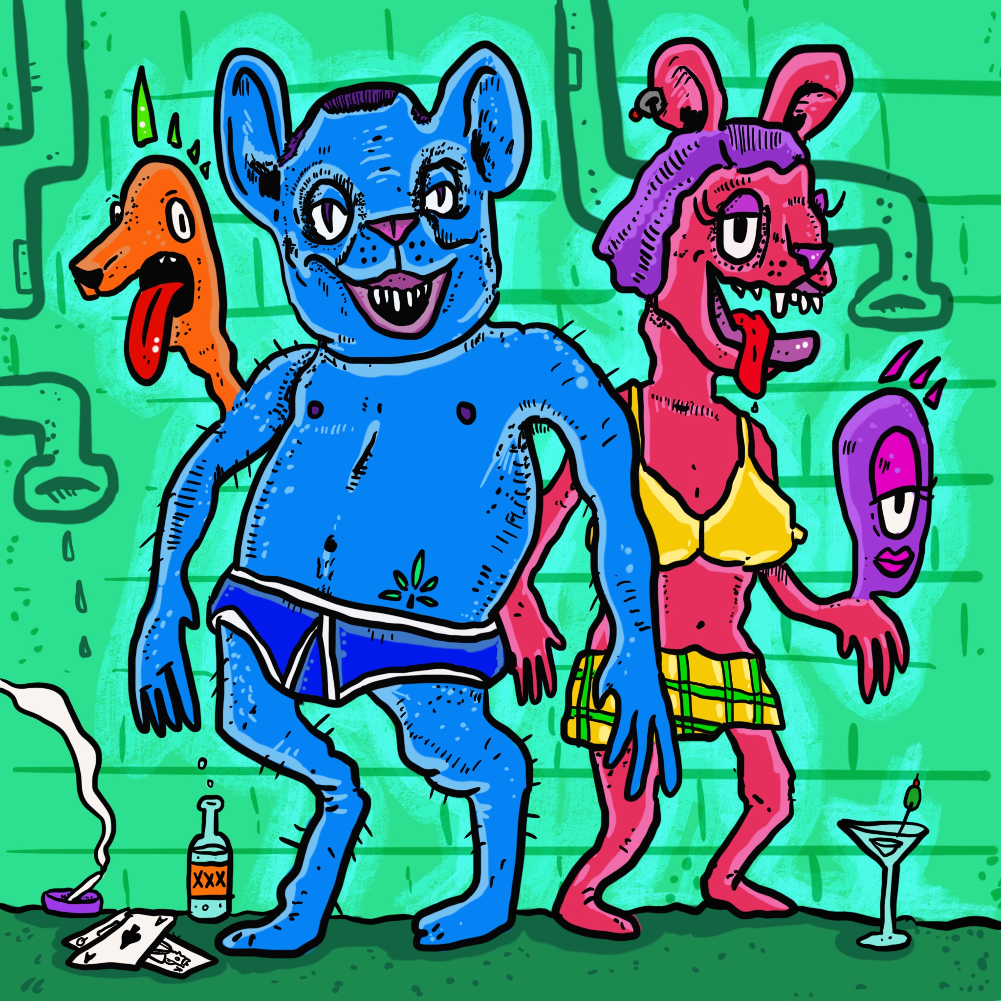 Mutant Rodents Playing Strip Poker