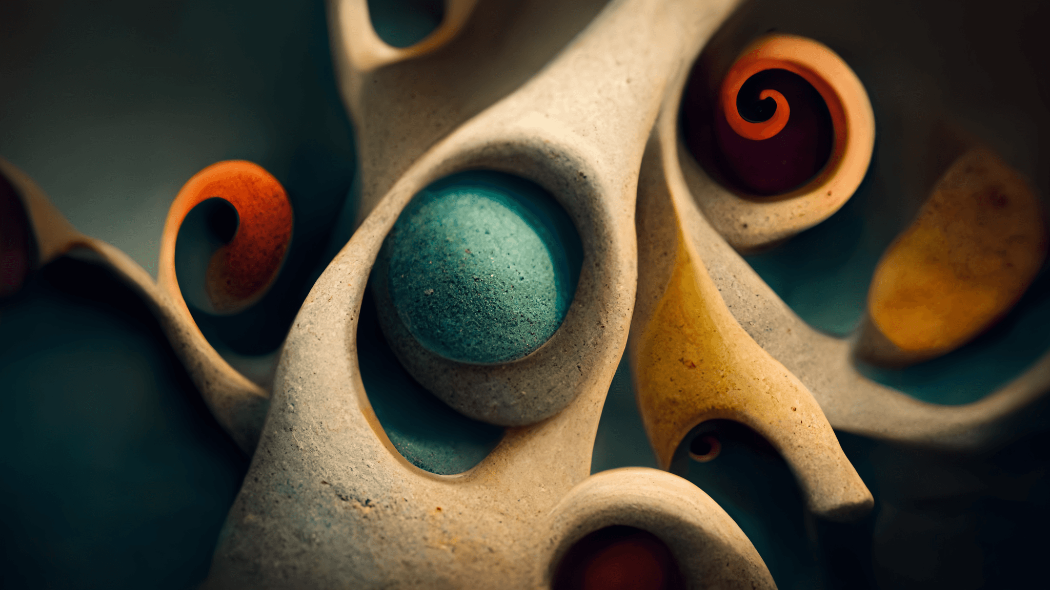 Abstract Clay Sculpture in Motion #3