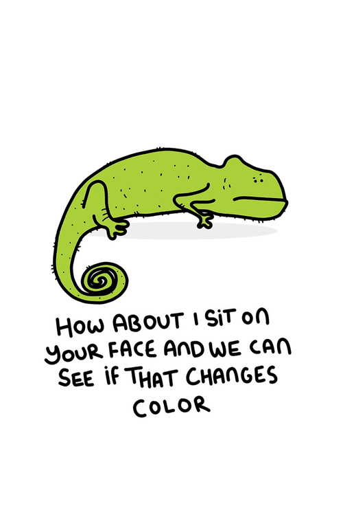 100 Grumpy Animals Card 90/100: Grumpy Chameleon