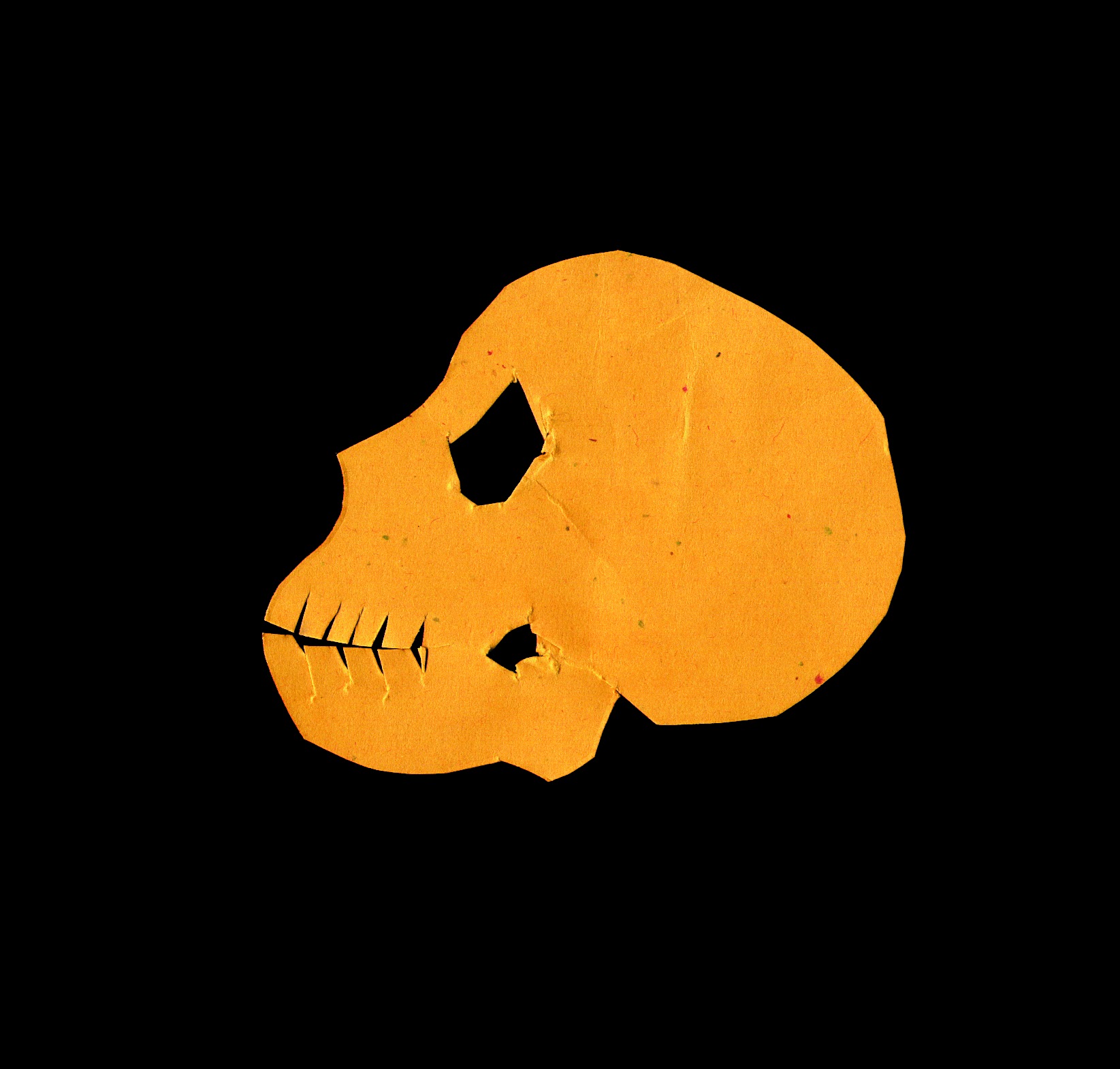 Orange Paper Skull