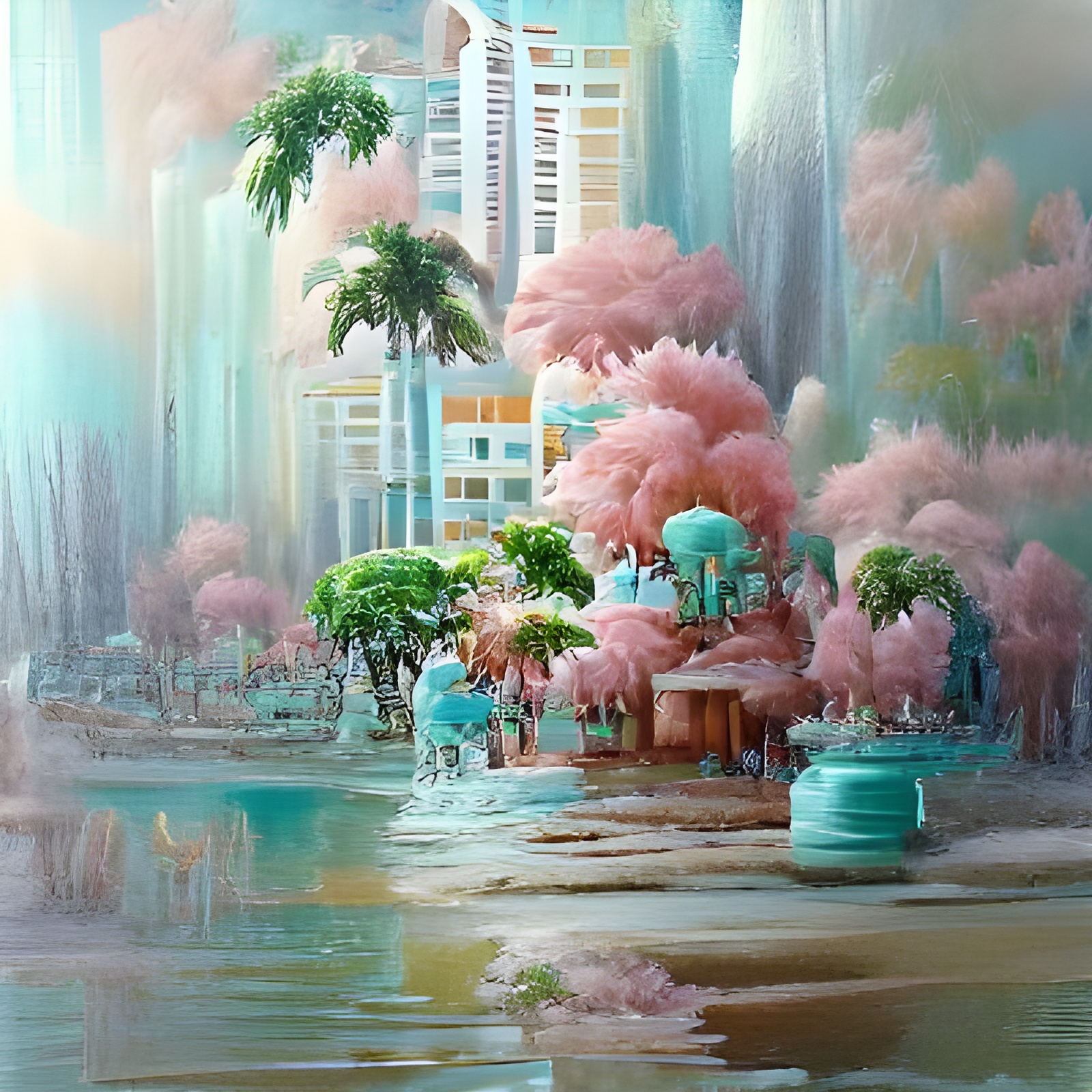 pastel forest city III