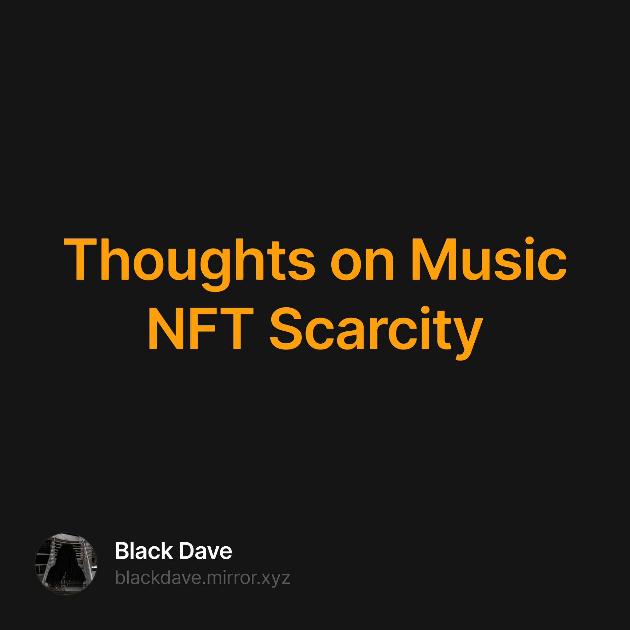 Thoughts on Music NFT Scarcity 8/500