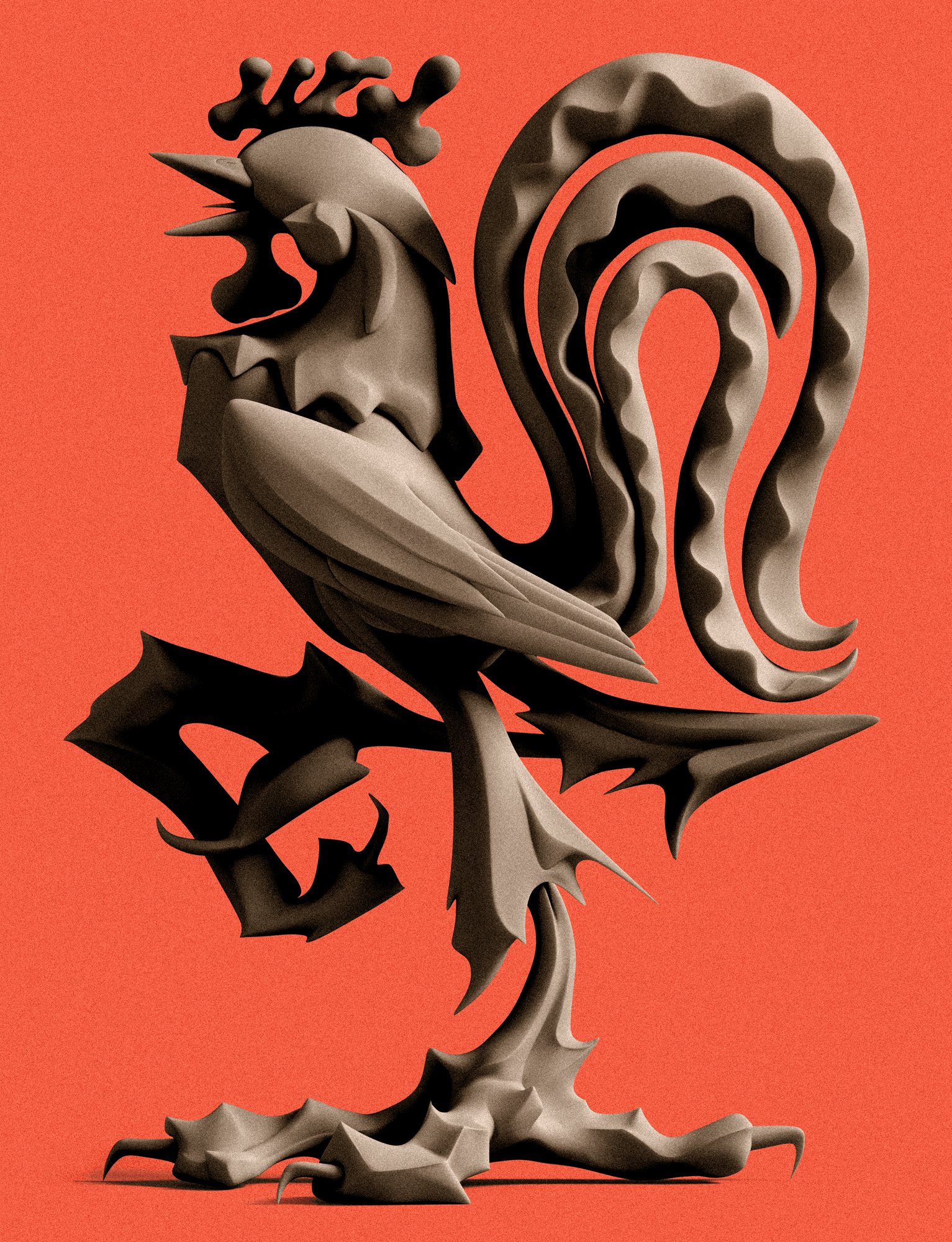 Study of a rooster