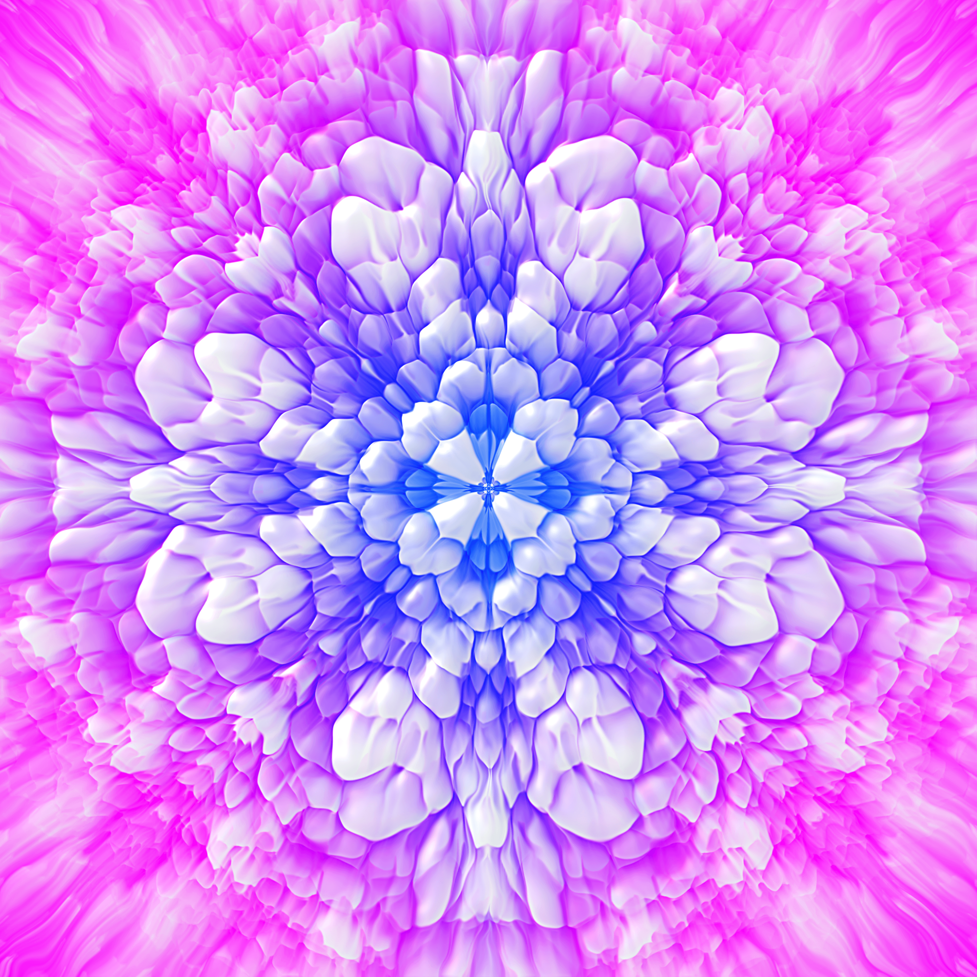 Pink - blue Floral Kaleidoscope Pattern like big flower #23.