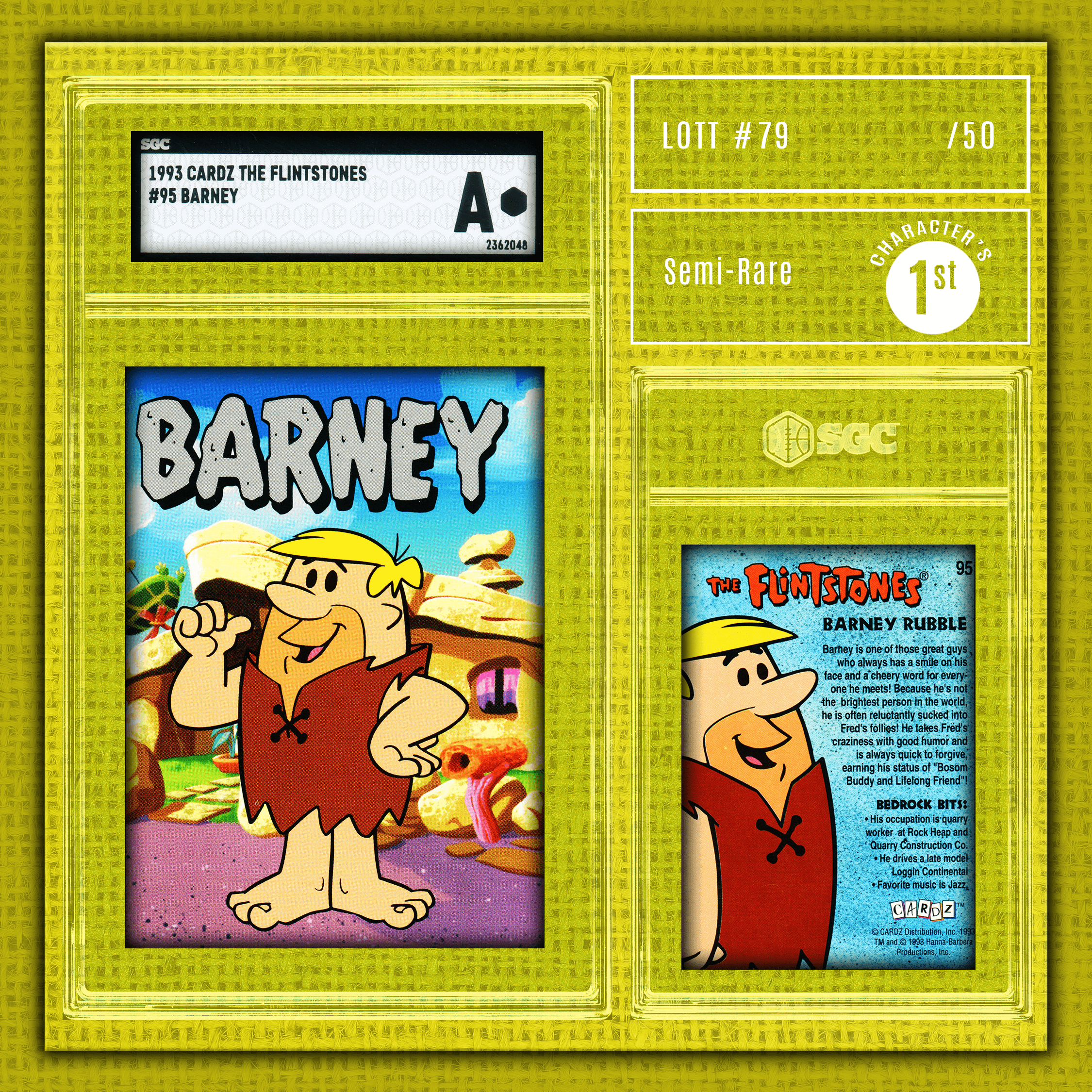 Barney Rubble - (1993 Cardz - The Flintstones SGC A)