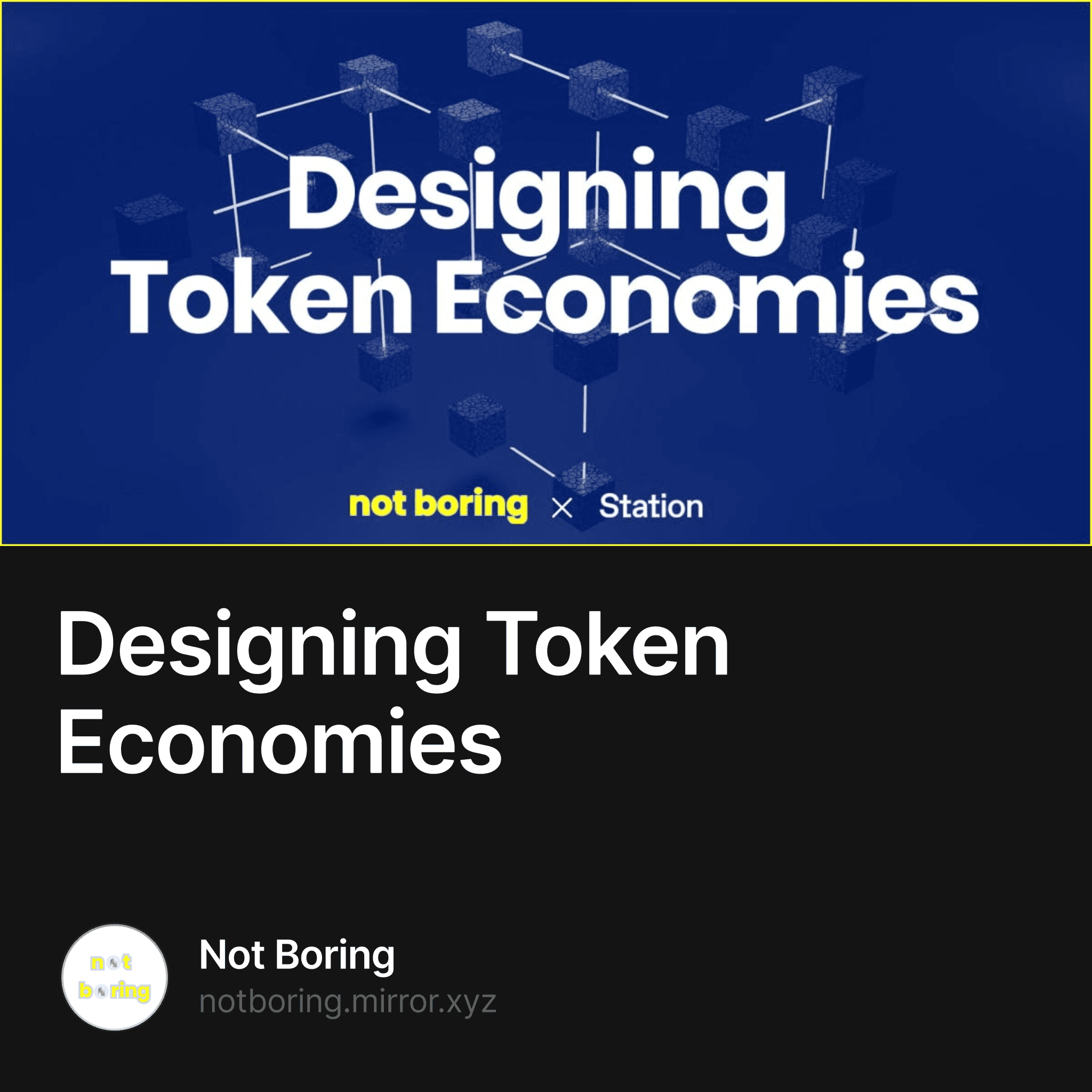Designing Token Economies 52/250