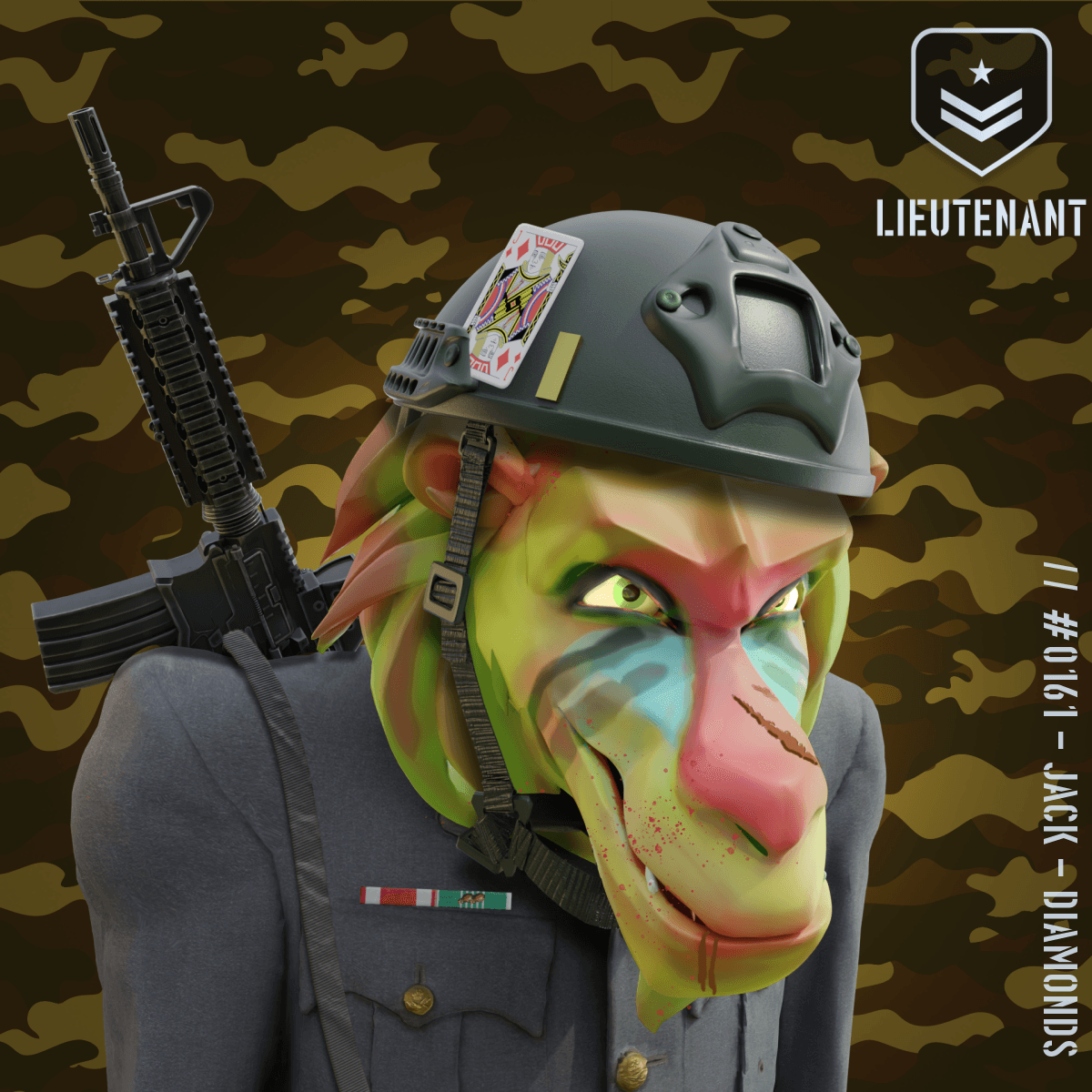 Angry Zombie Lieutenant Baboon #161