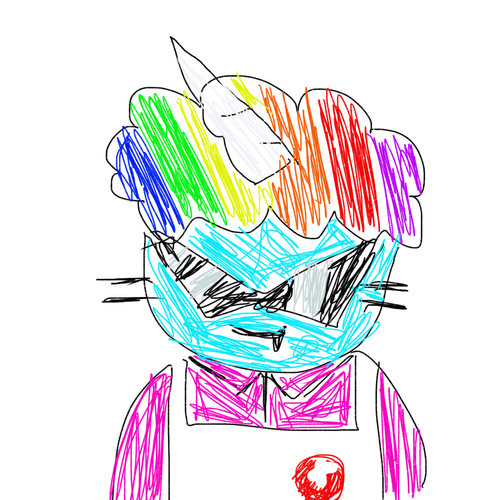 Hand Drawn Cool Cat 2108