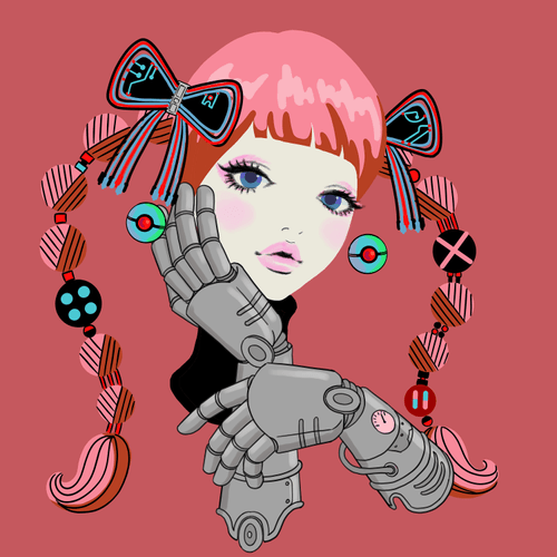 Robot hands girl #05