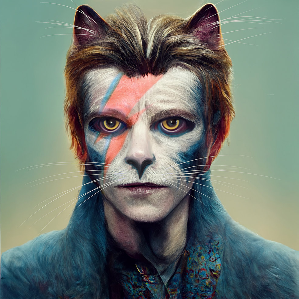 David Bowie as a Cat
