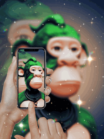 Selfi ape gif ♤♡♤♡♤ - Best of the Best Club crypto NFT ; Ape