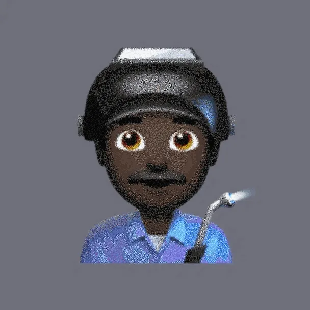 Man Factory Worker: Dark Skin Tone 👨🏿‍🏭 • Emoji Bosses