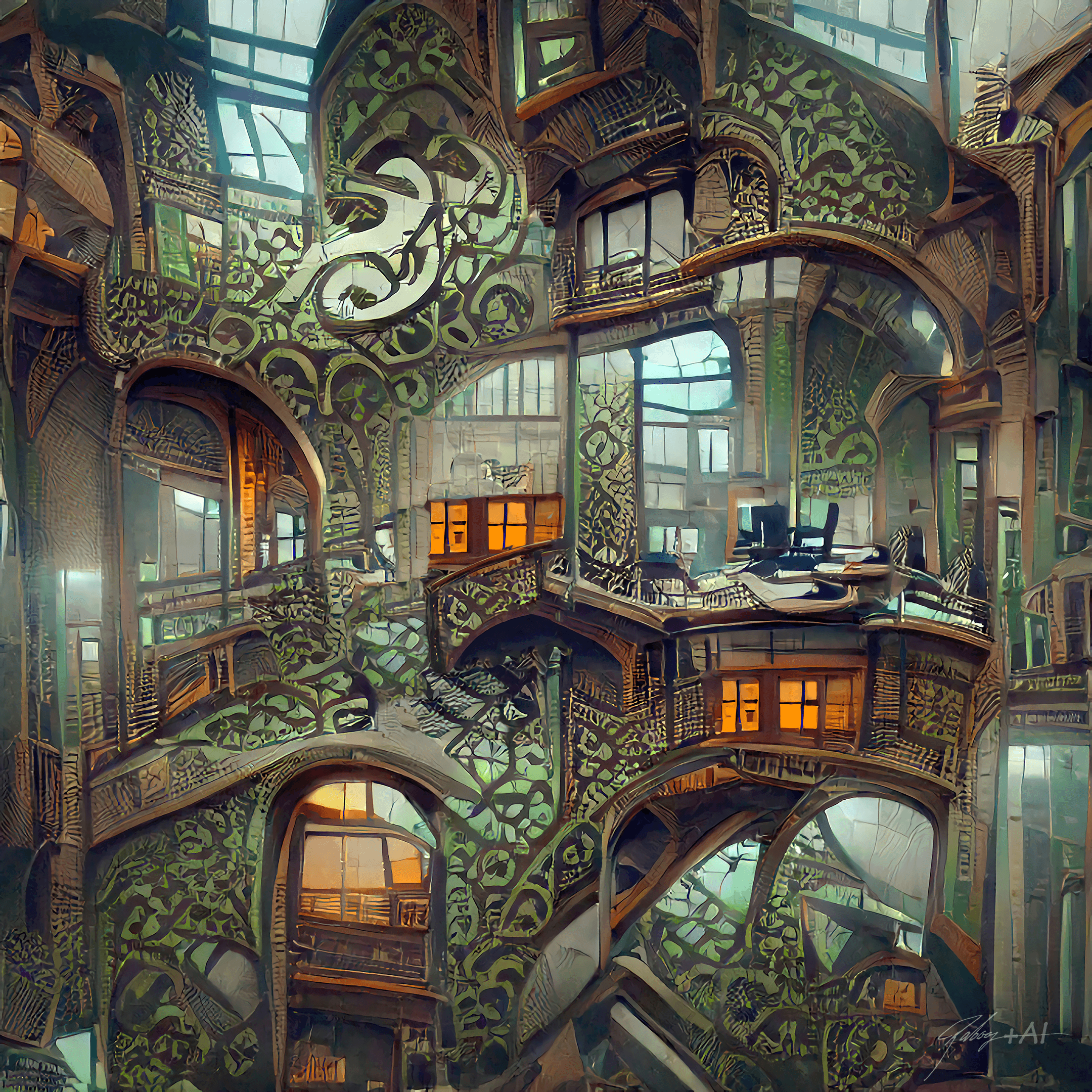4 dimensional Art Nouveau office building