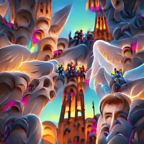 The Angels Descend on Basílica de la Sagrada Família at Dusk